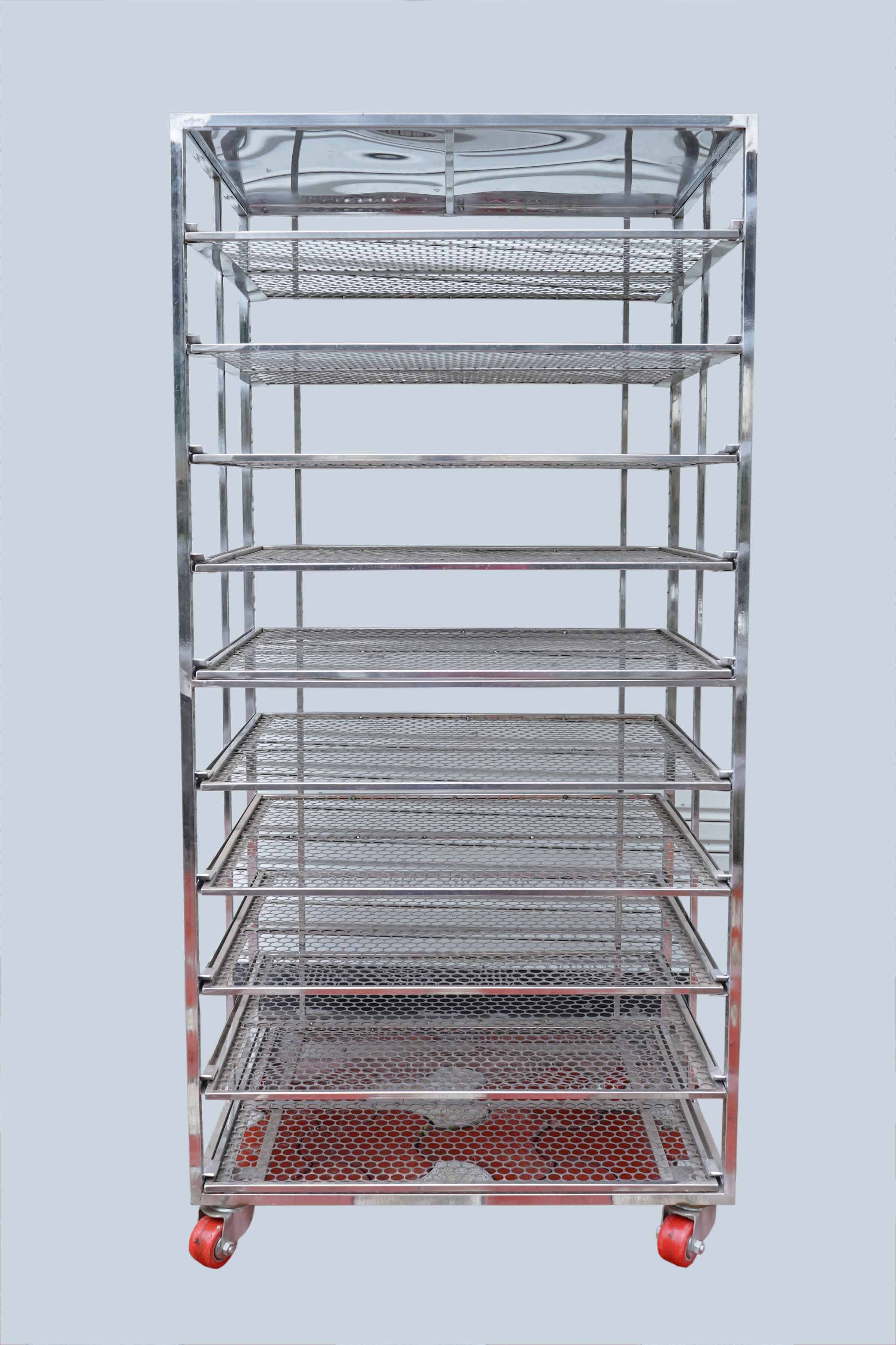 Stainless Steel Fixed Cooling Trolley Size-(171 cm X 80 cm X 60 cm)and 10 Mesh Trays